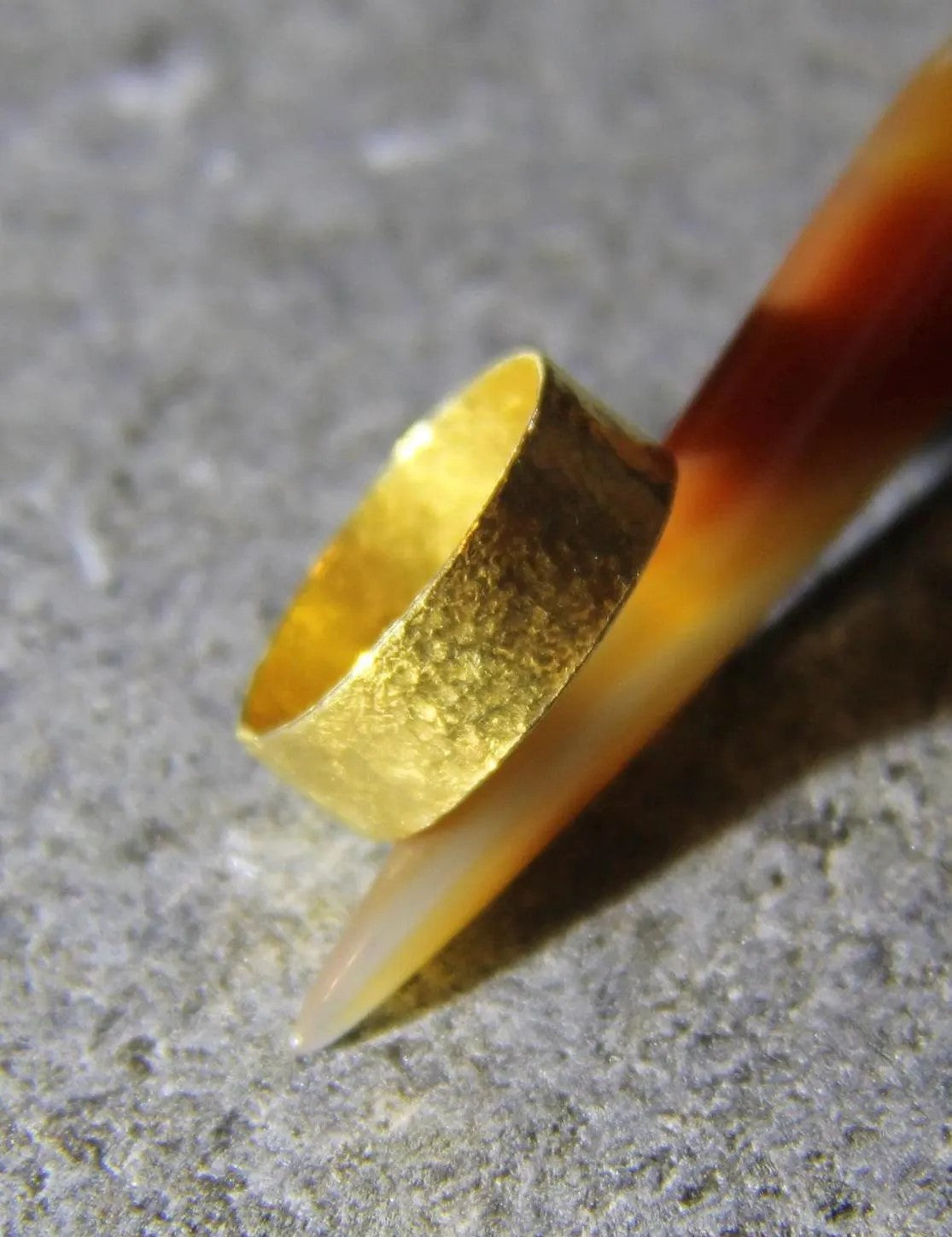 24k Gold Textured 7mm Ring
