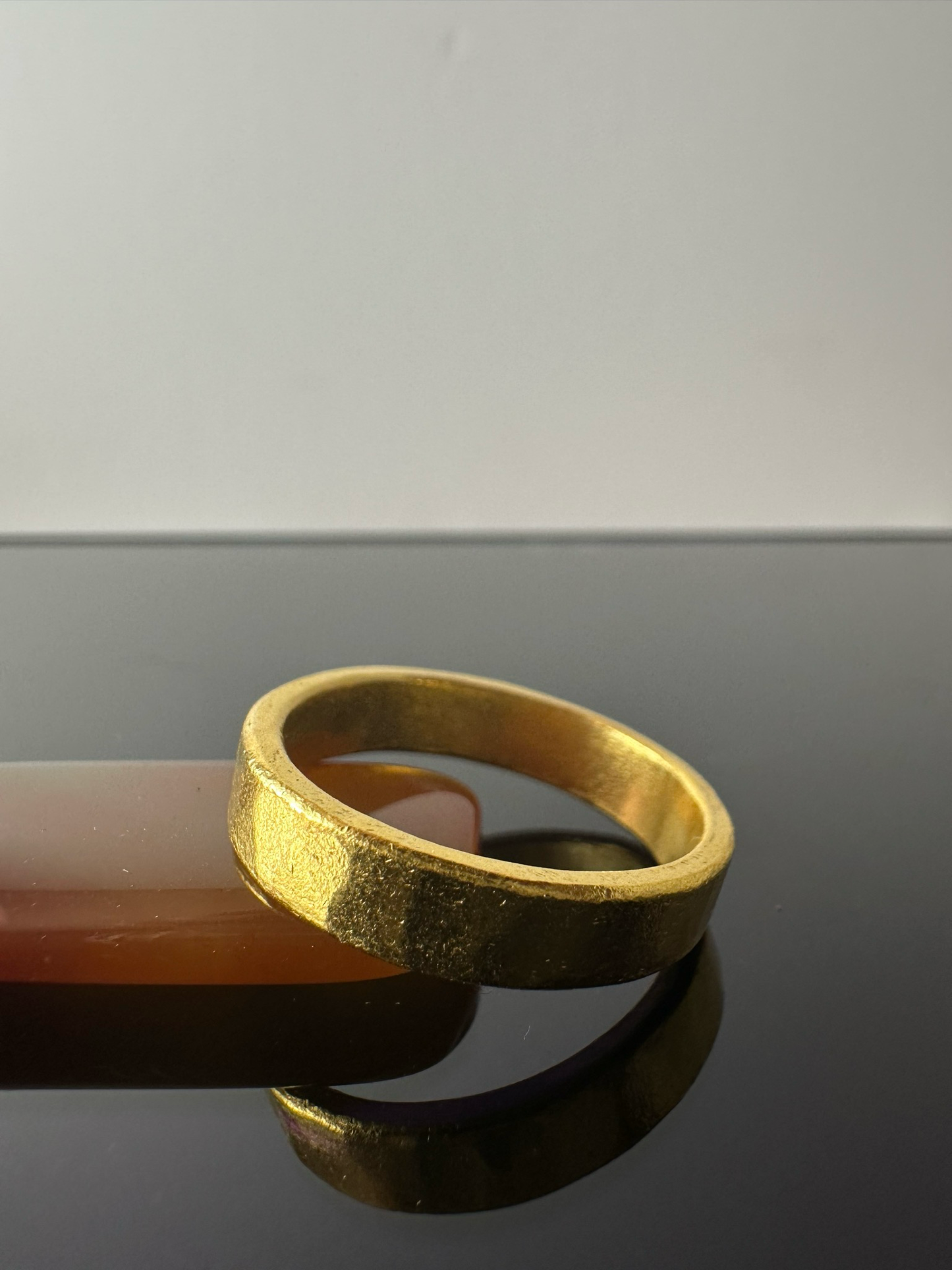 24K Gold 5mm Textured Ring