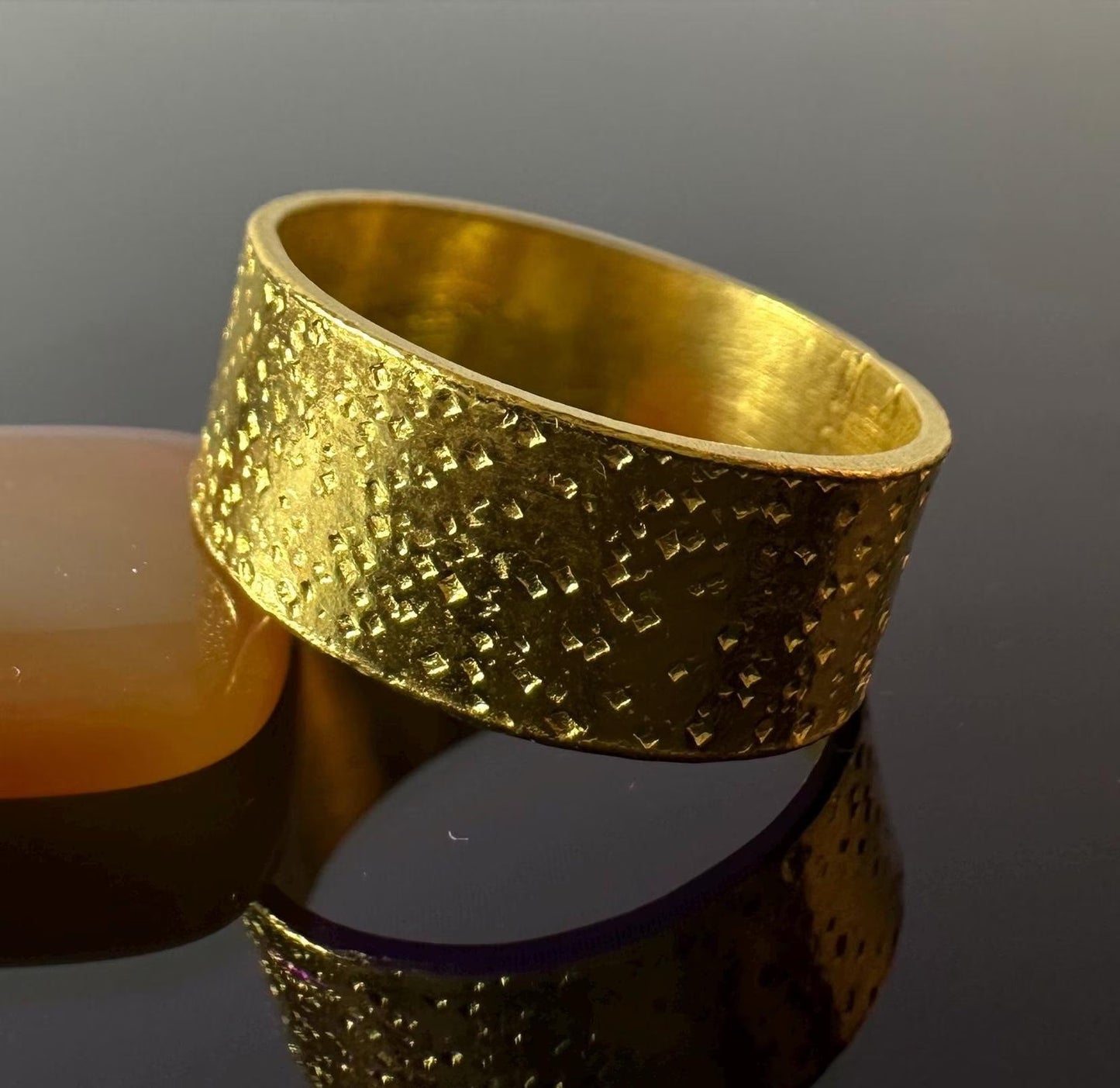 24k Gold Spikerolled 8mm Ring