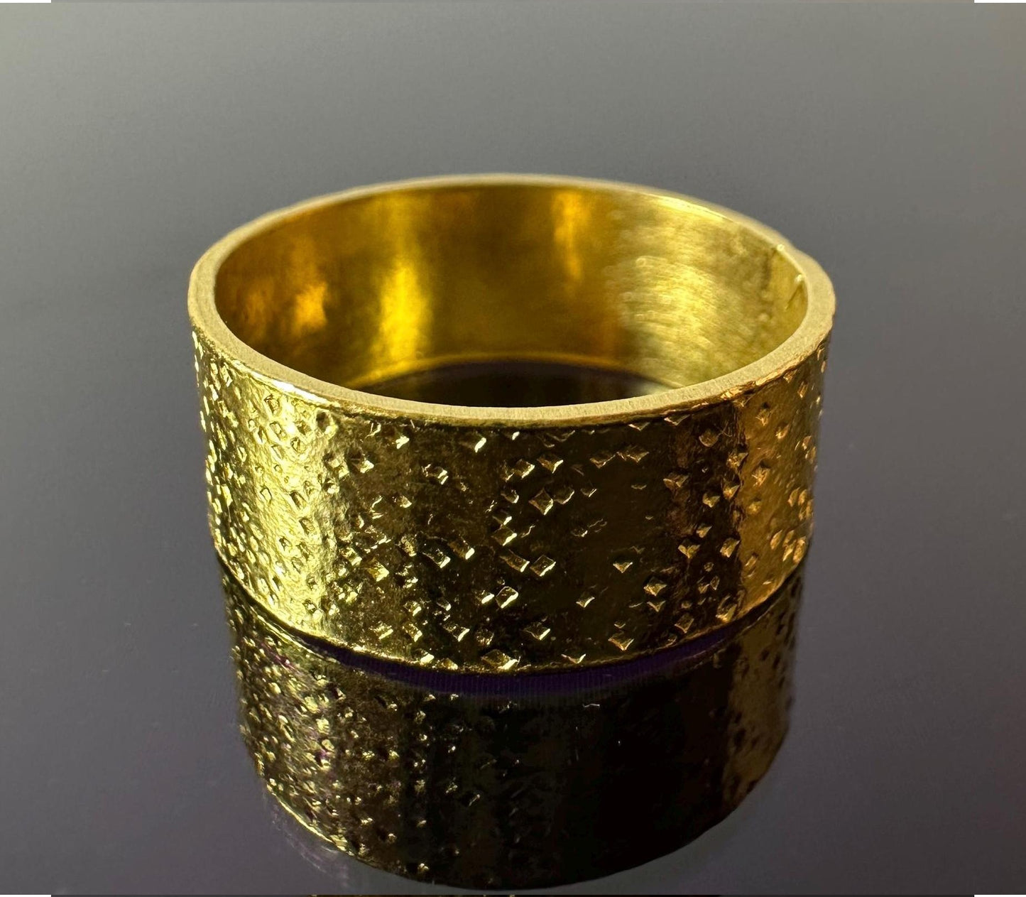 24k Gold Spikerolled 8mm Ring