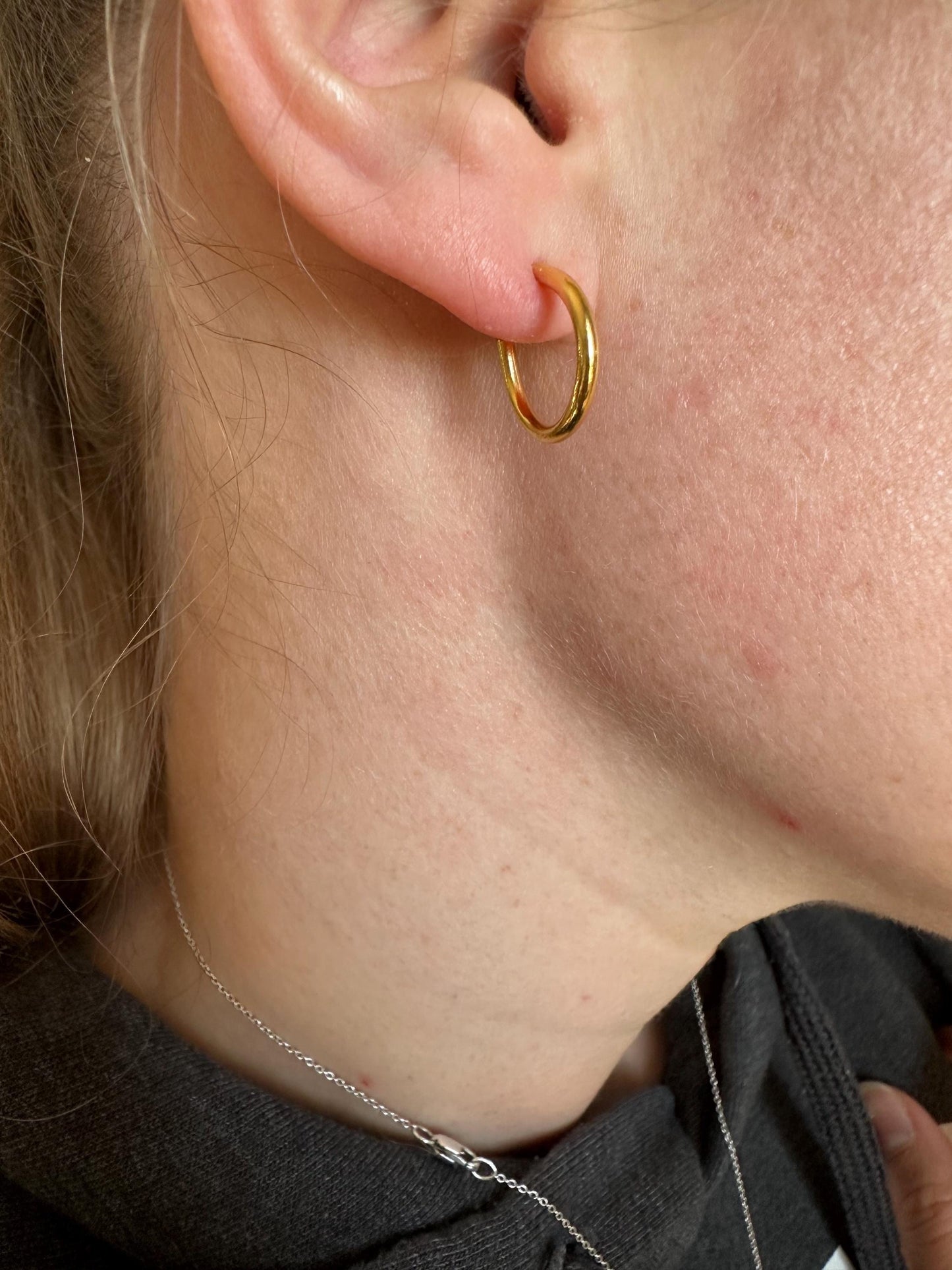 24k Gold 1.6mm Small Loop Earrings