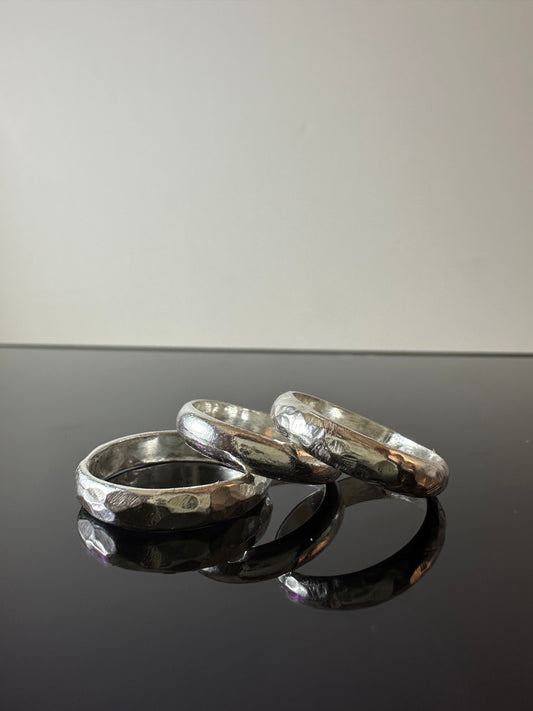 999 Silver Rounded/Textured 2.8mm Ring
