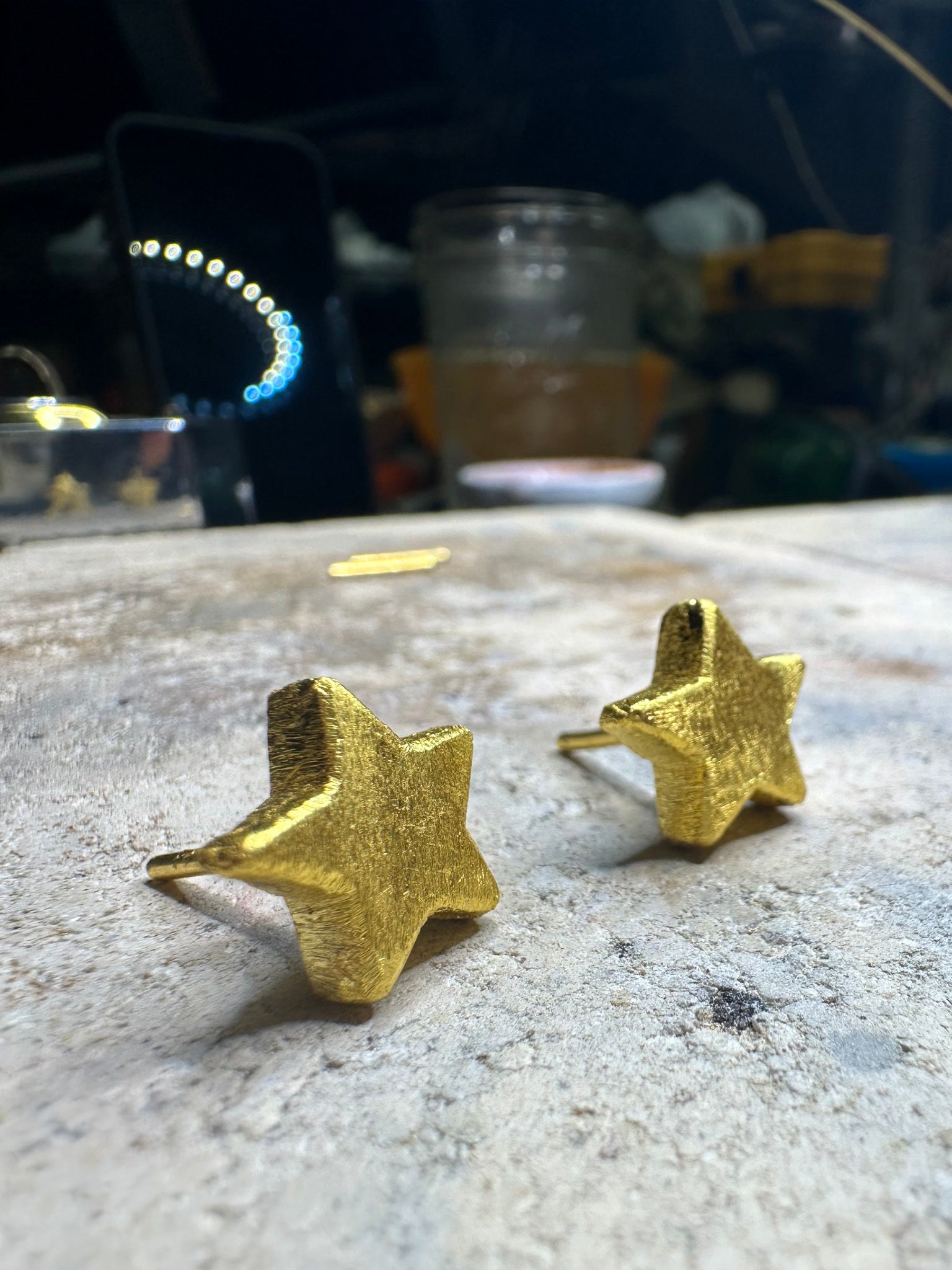 24K Gold Chunky Star Earrings