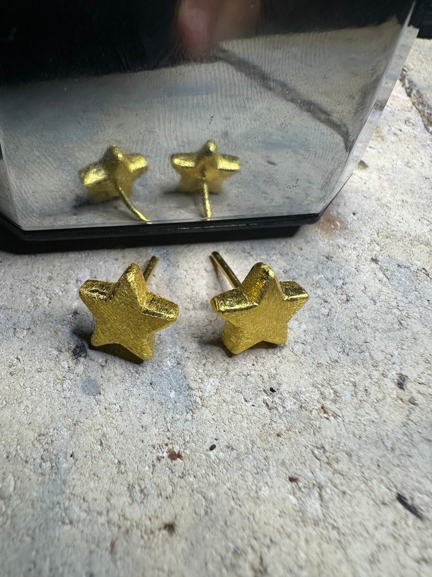 24K Gold Chunky Star Earrings