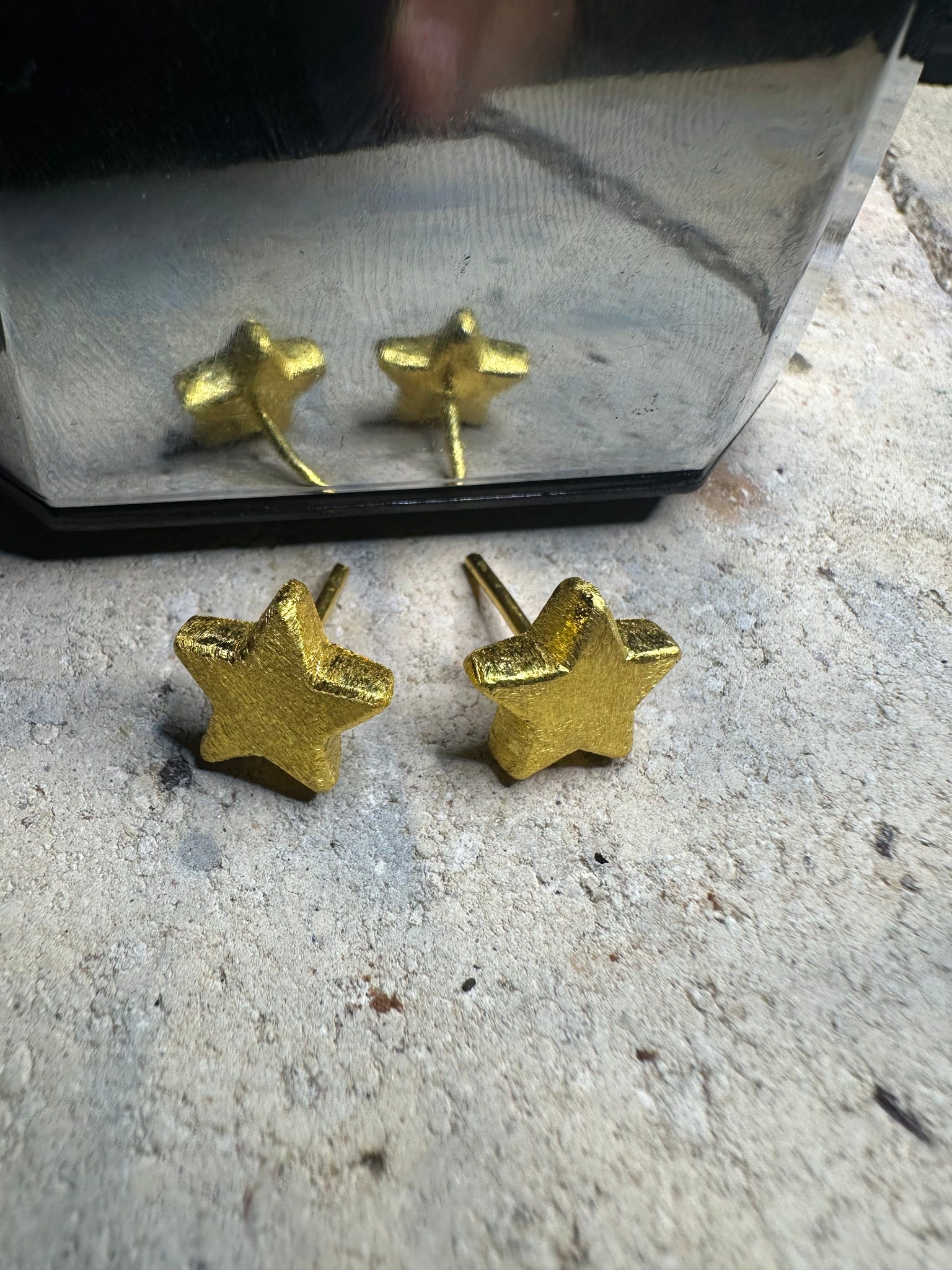 24K Gold Chunky Star Earrings